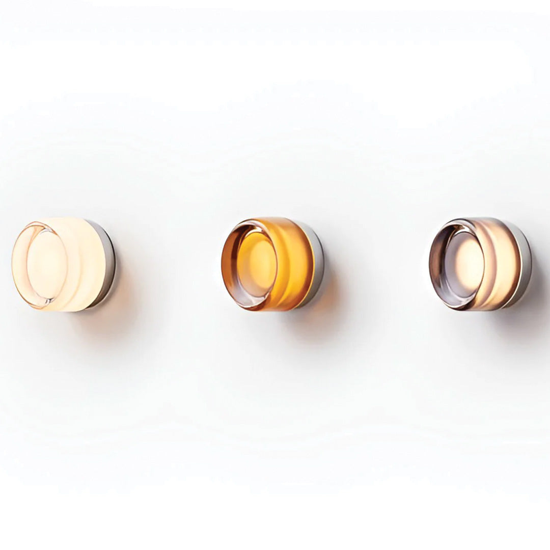 Modern Wall Sconce | Round Gold Dimple Design