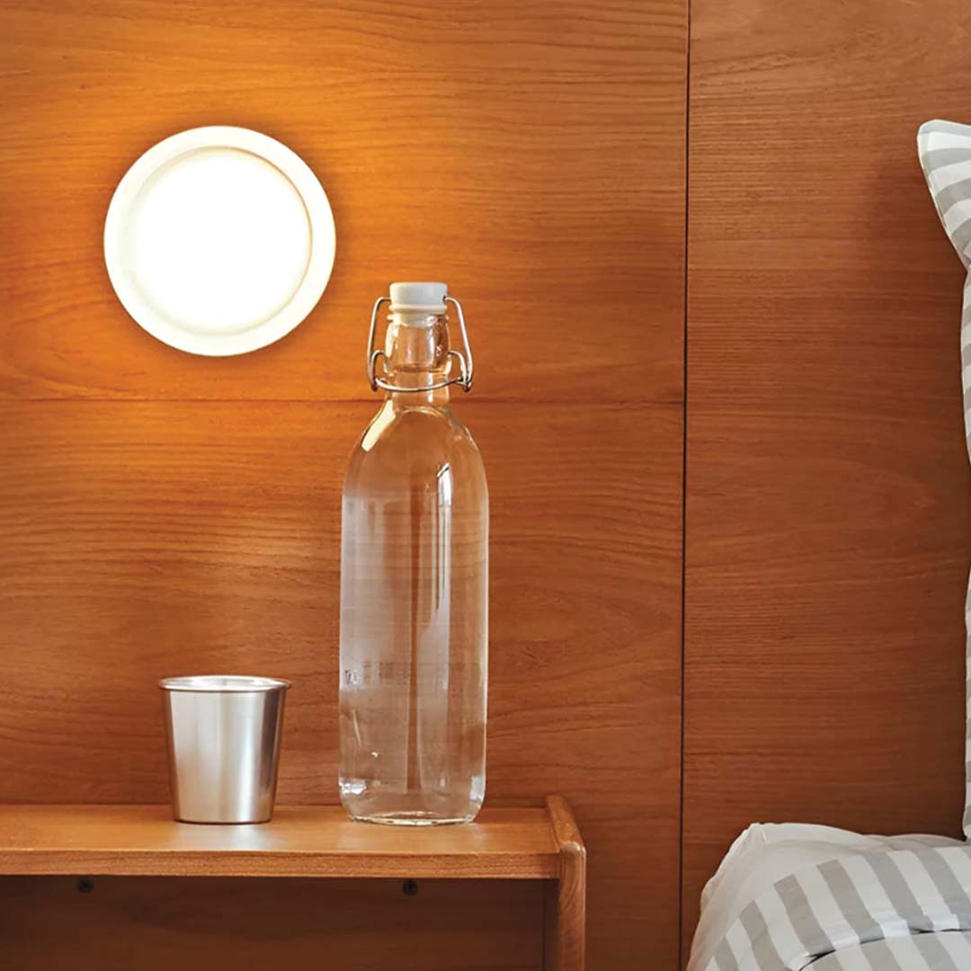 Modern Wall Sconce | Round Gold Dimple Design