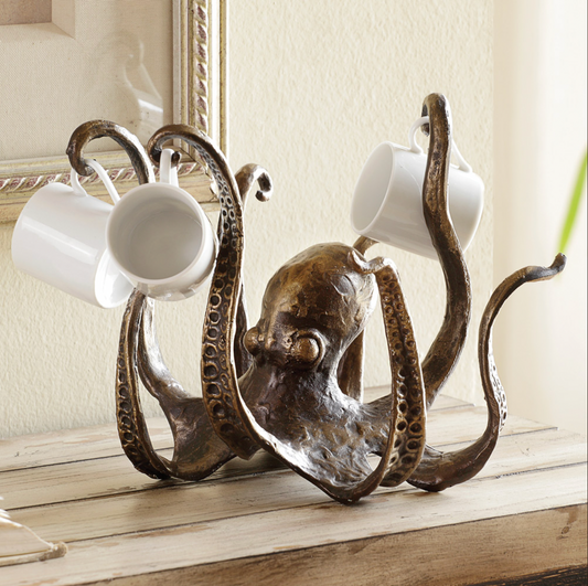 Rustic Octopus Mug Holder Rack