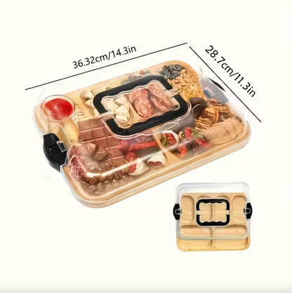 Portable Charcuterie Board | Bamboo Platter With Handles