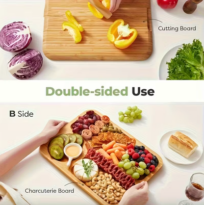 Portable Charcuterie Board | Bamboo Platter With Handles