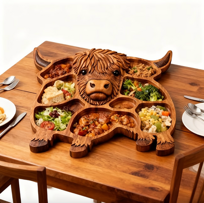 Cow Shaped Charcuterie Board | Rustic Wood Longhorn Design