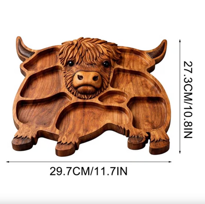 Cow Shaped Charcuterie Board | Rustic Wood Longhorn Design