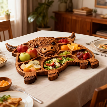 Cow Shaped Charcuterie Board | Rustic Wood Longhorn Design