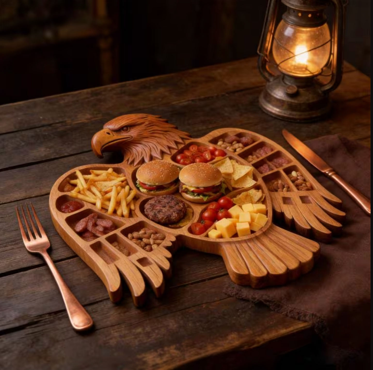 Eagle Shaped Charcuterie Board | Wood Patriotic Bird Design