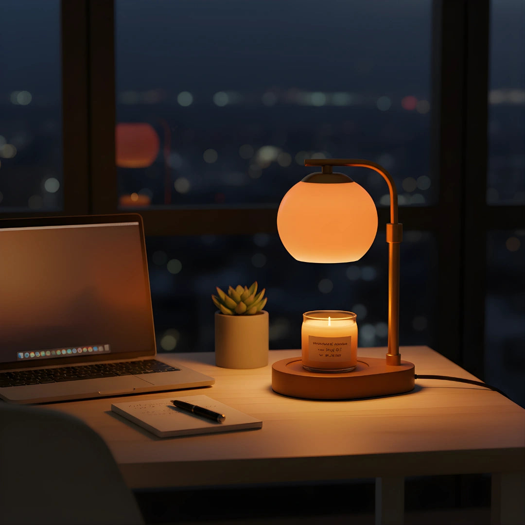 Sculpted Glass Candle Warmer Lamp