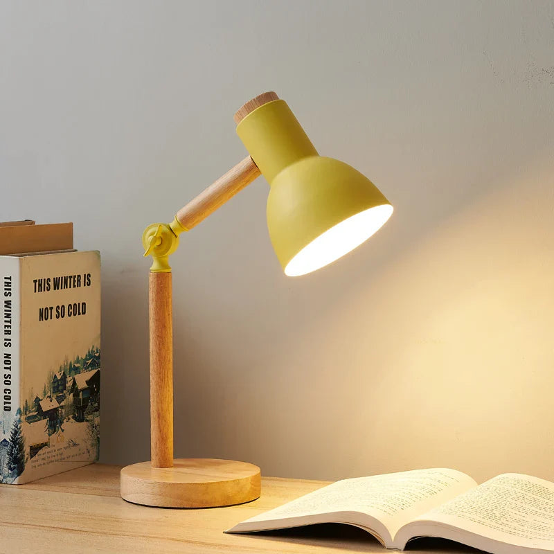 Scandinavian Wooden Desk Lamp | Adjustable Modern Table Light
