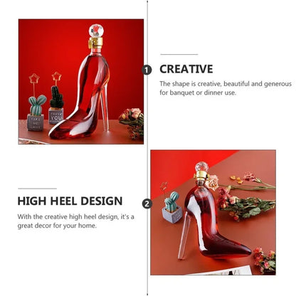 High Heel Wine Decanter | Fancy Glass Novelty Shoe Shape