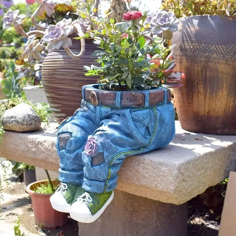 Denim Jeans Garden Planter