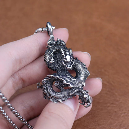Drakhan Coil - Men’s Stainless Steel Dragon Necklace