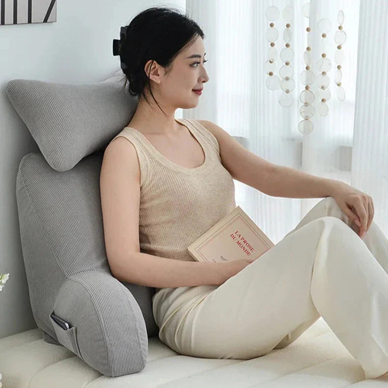 Corduroy Backrest Reading Pillow | Armrest Head Support