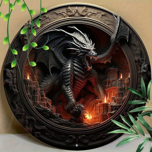 Drakmor Endbringer 2D Aluminum Dragon Wall Plaque
