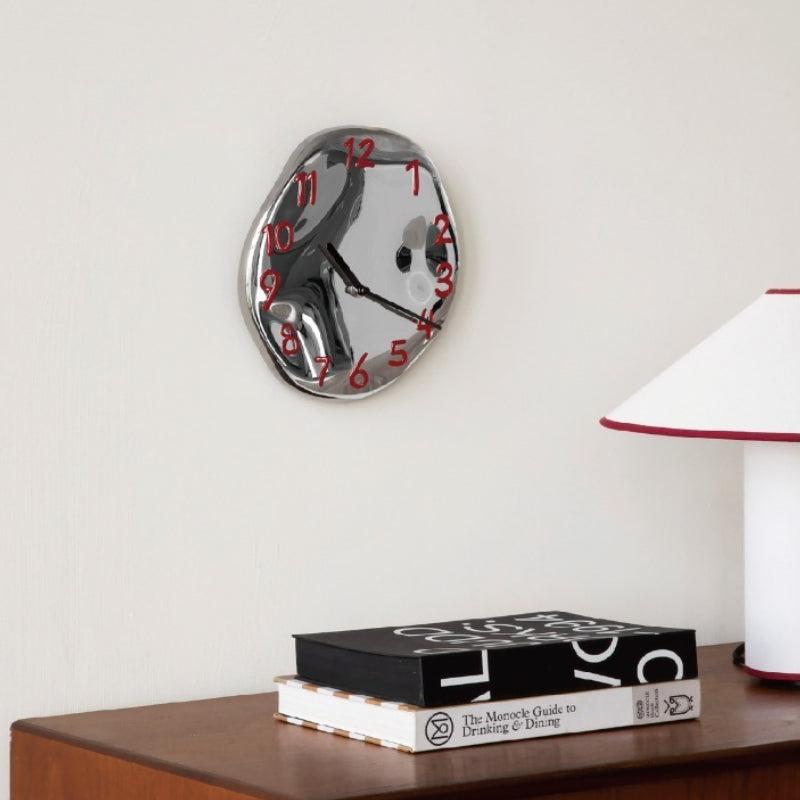 Distorted Numeral Art Wall Clock