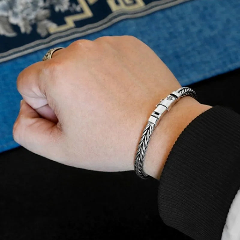 Midgard Serpent Scale Viking Bracelet – 925 Sterling Silver