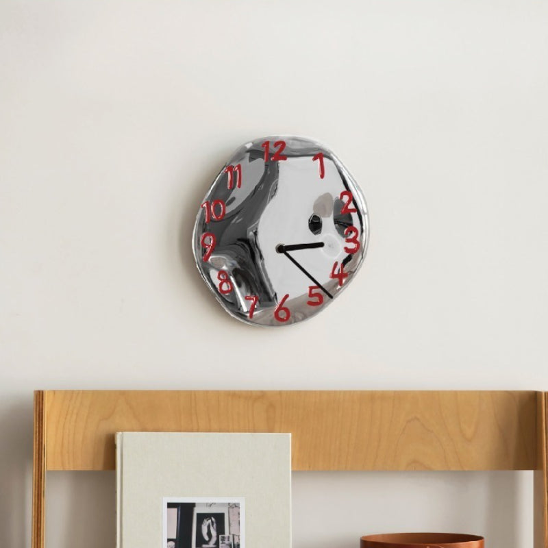 Distorted Numeral Art Wall Clock