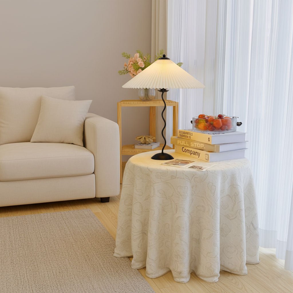 Amber Glass Sculptural Table Lamp