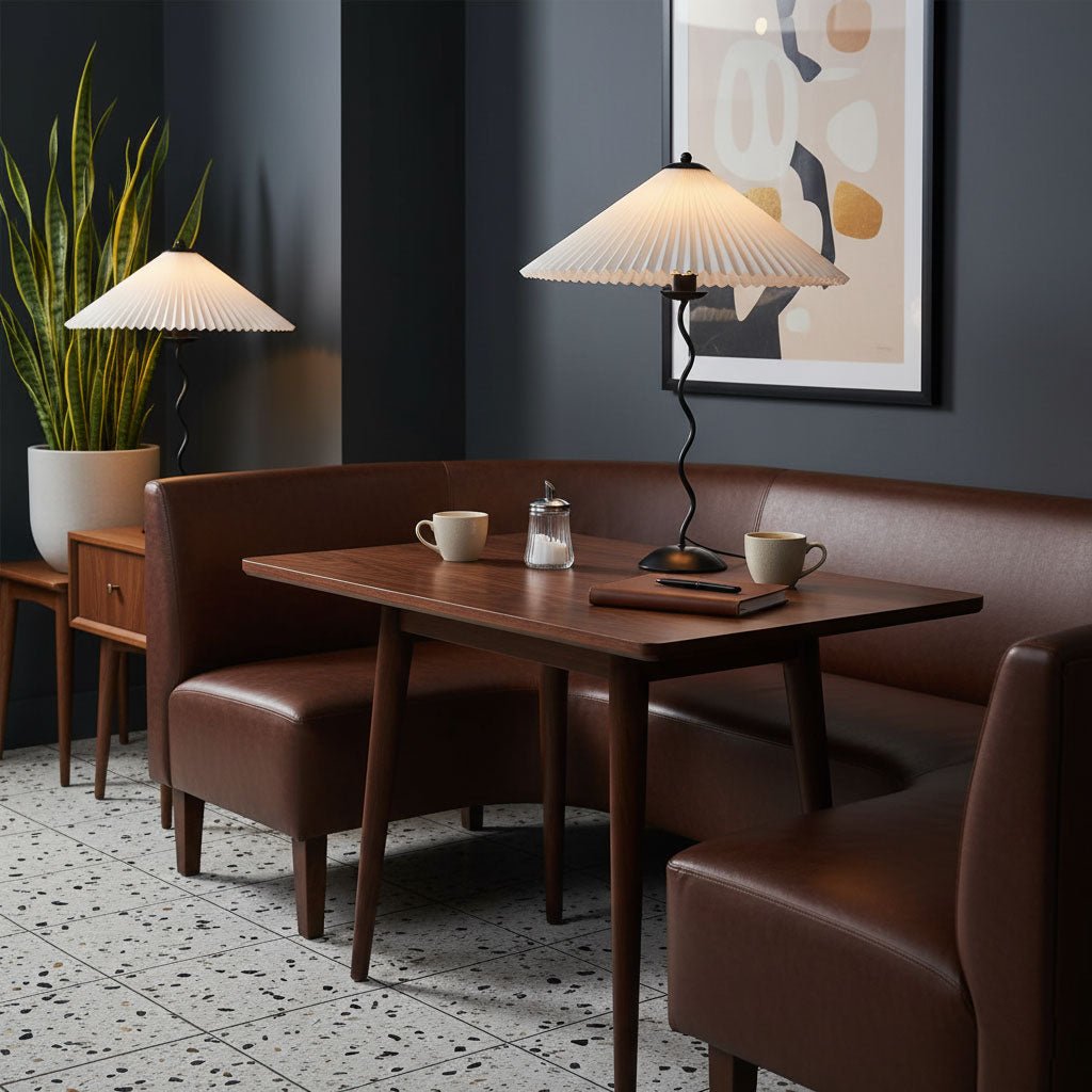 Amber Glass Sculptural Table Lamp