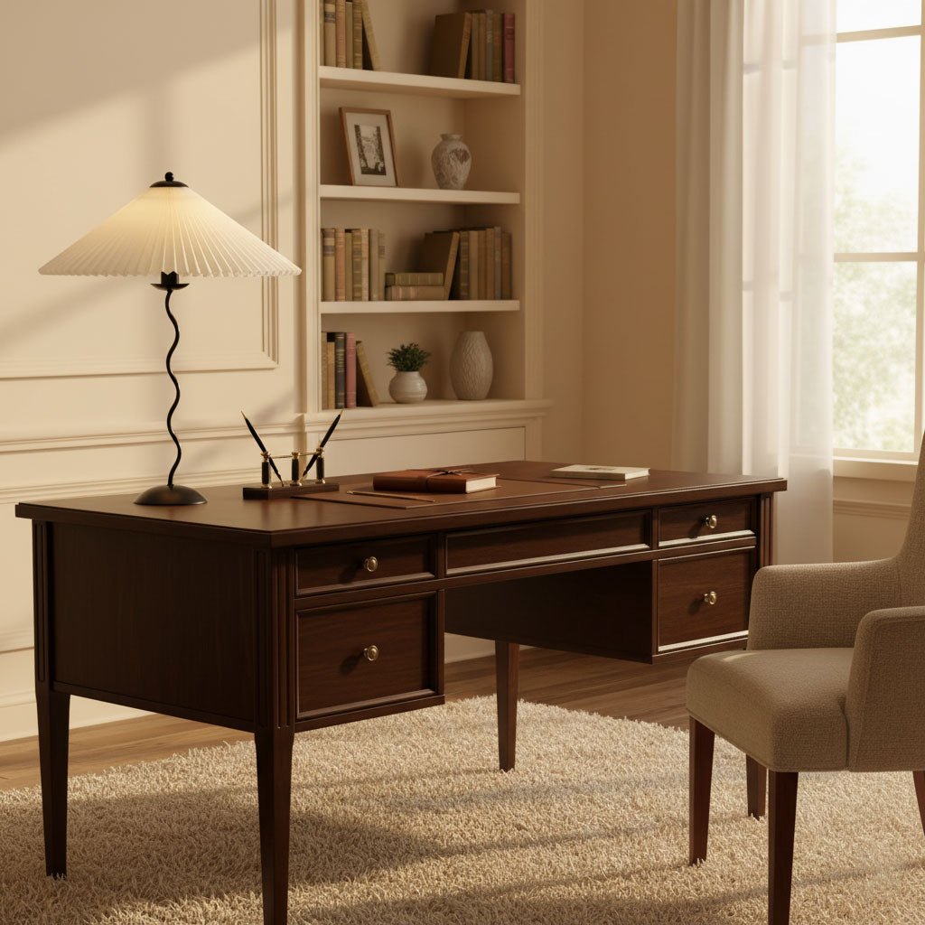 Amber Glass Sculptural Table Lamp