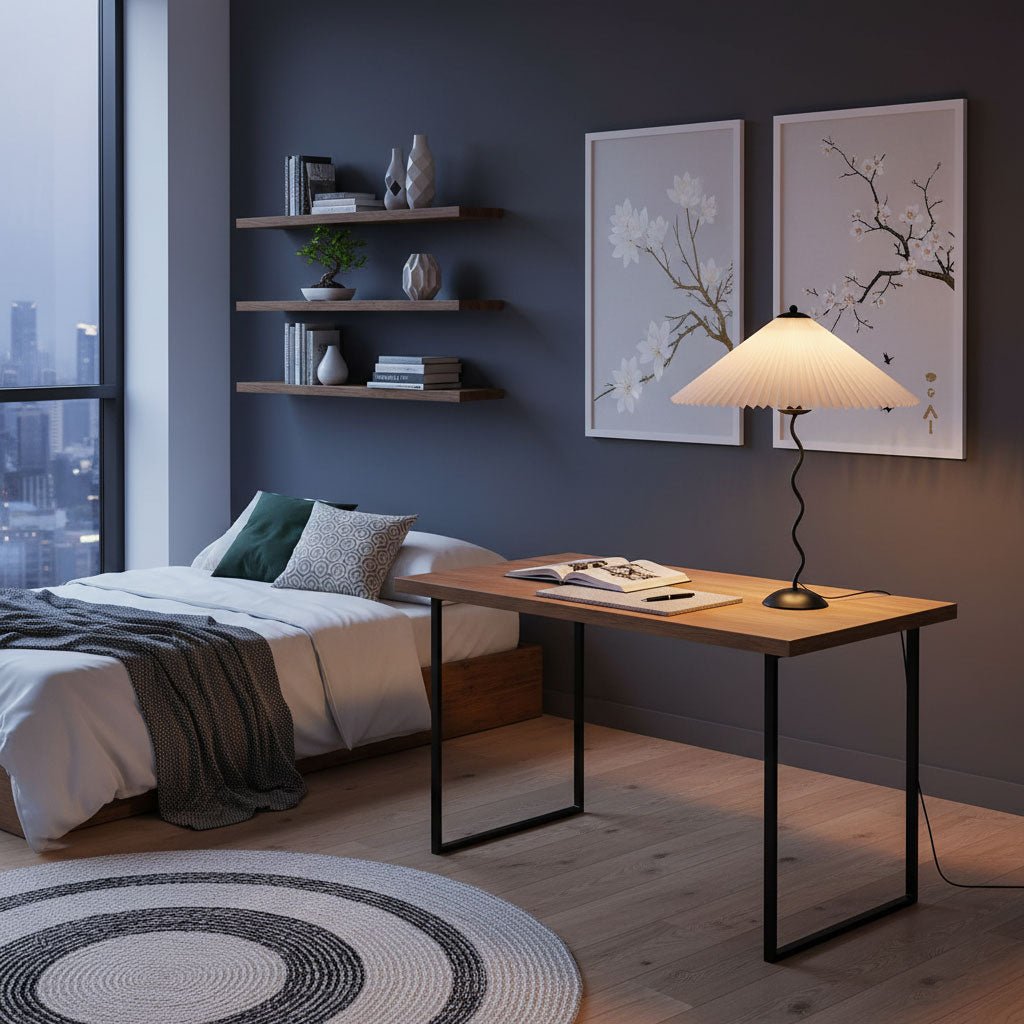 Amber Glass Sculptural Table Lamp