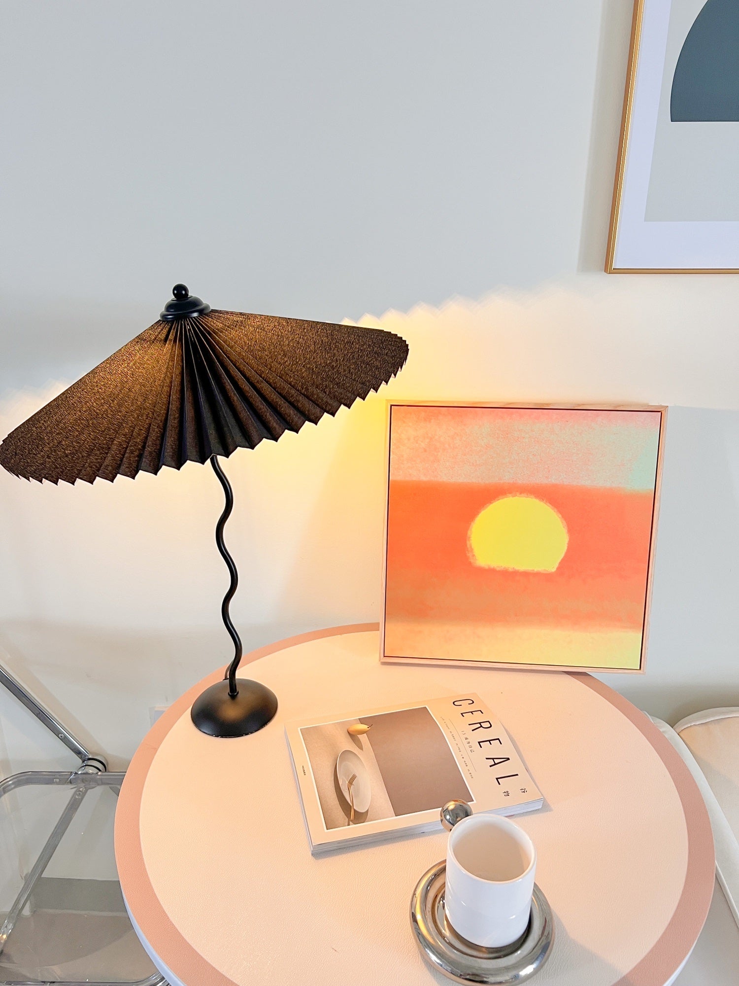 Amber Glass Sculptural Table Lamp
