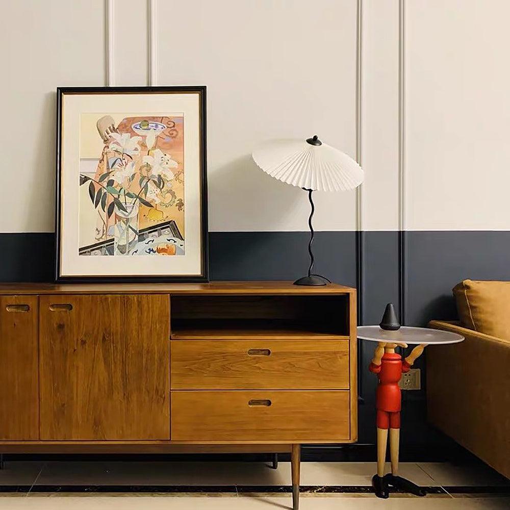 Amber Glass Sculptural Table Lamp