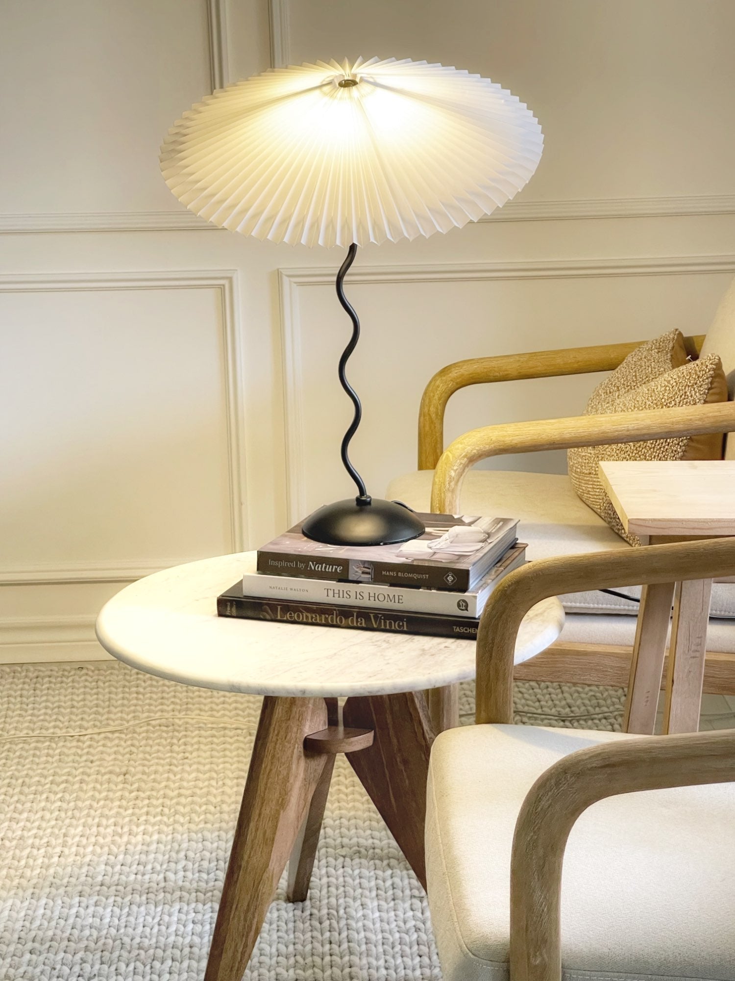 Amber Glass Sculptural Table Lamp