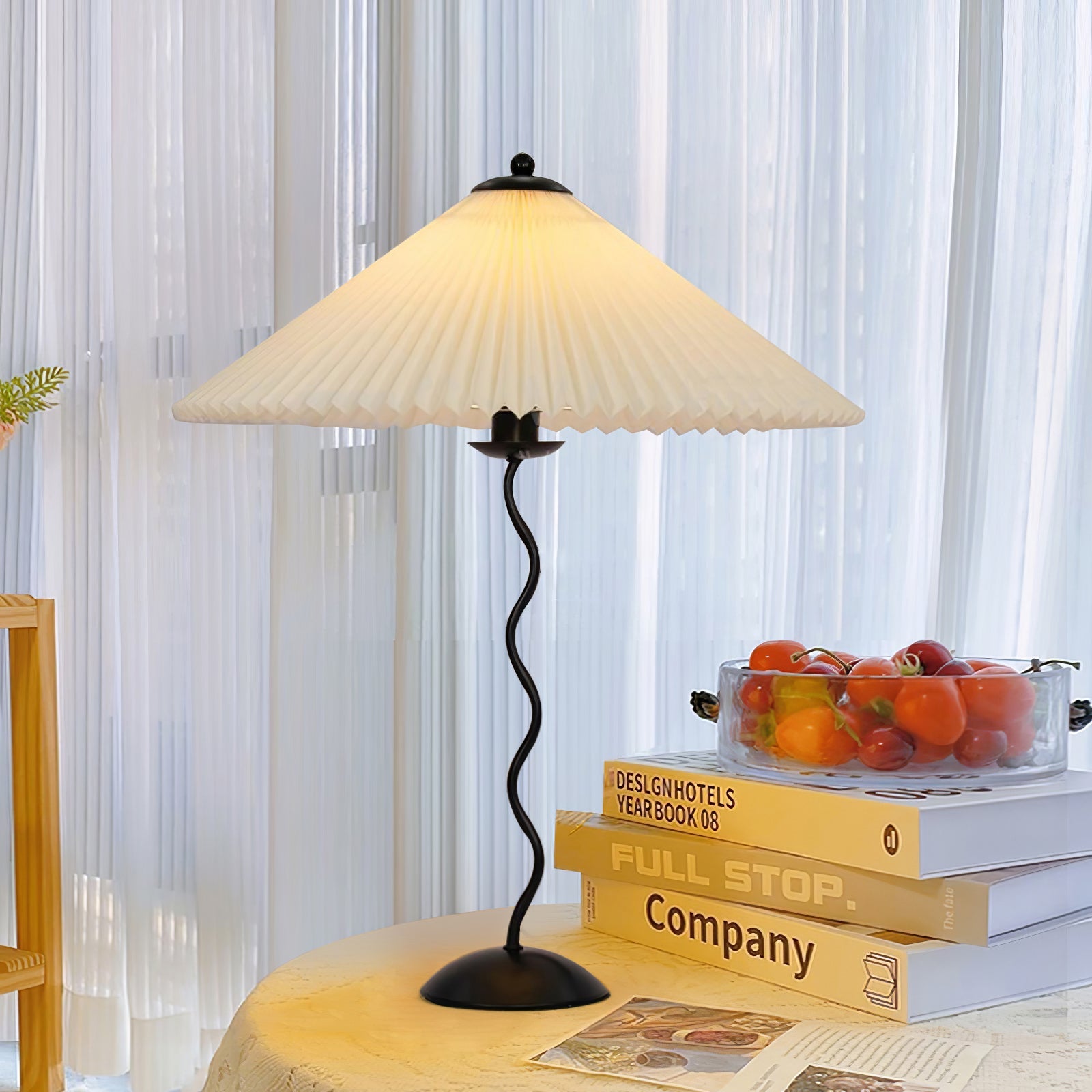 Amber Glass Sculptural Table Lamp