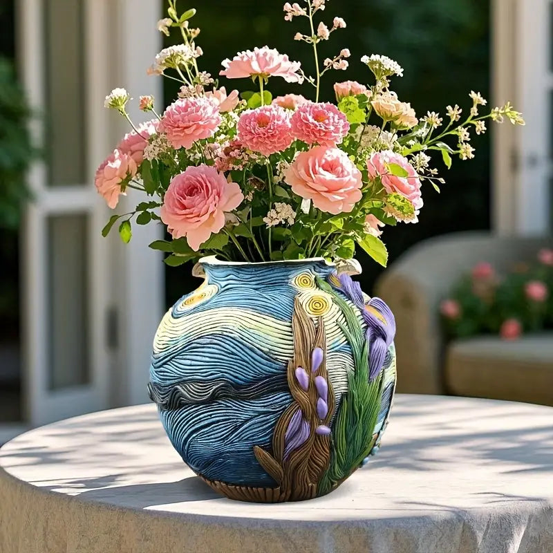 Starry Night Ceramic Flower Vase
