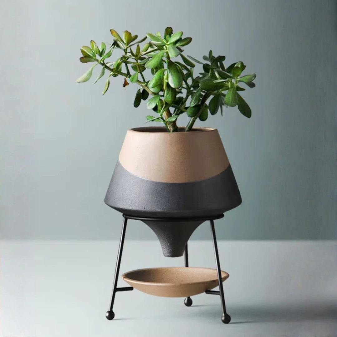 Terracotta Teardrop Planter with Saucer