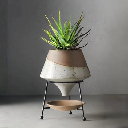 Terracotta Teardrop Planter with Saucer