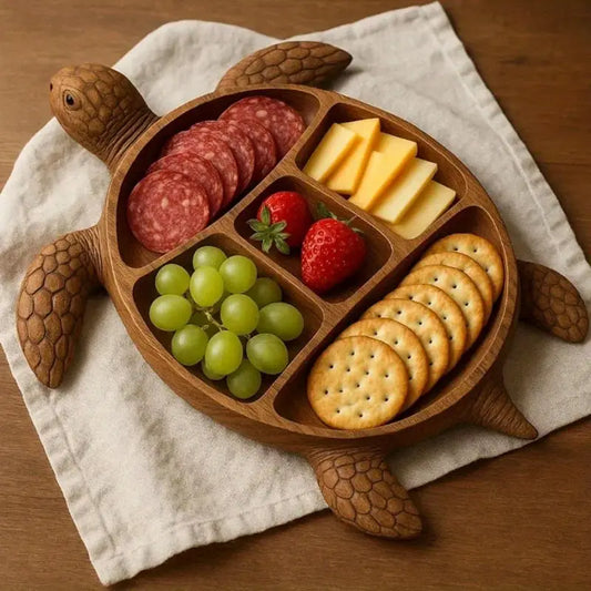 Turtle Shaped Wooden Charcuterie Board
