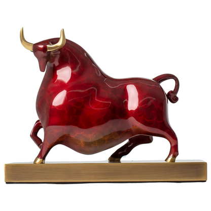 ArtZ® Abstract Bull Of Optimism and Prosperity Bronze Sculpture Bronze Bull Of Optimism and Prosperity Sculpture