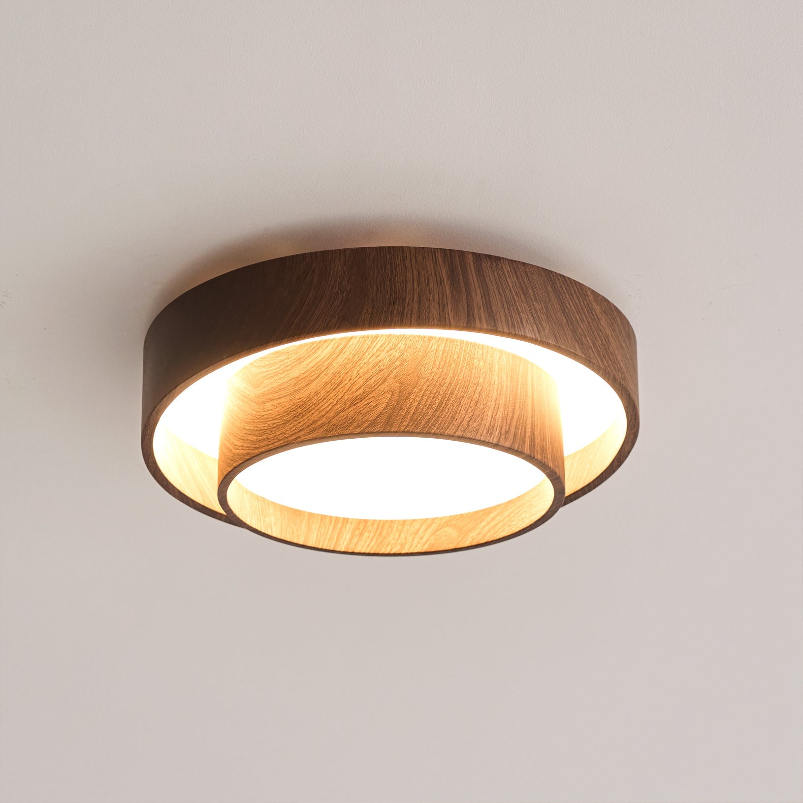 Wood Trim Flush Mount Ceiling Light