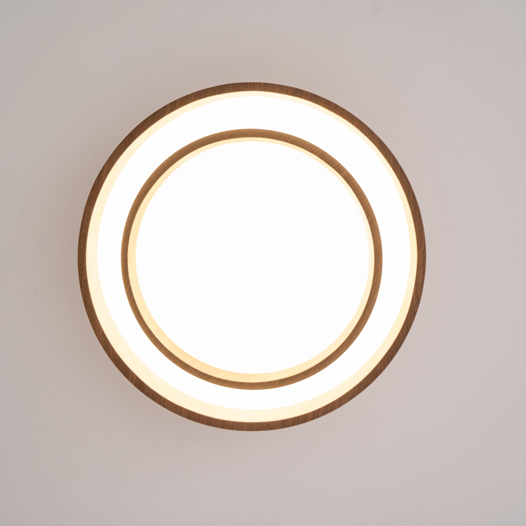 Wood Trim Flush Mount Ceiling Light