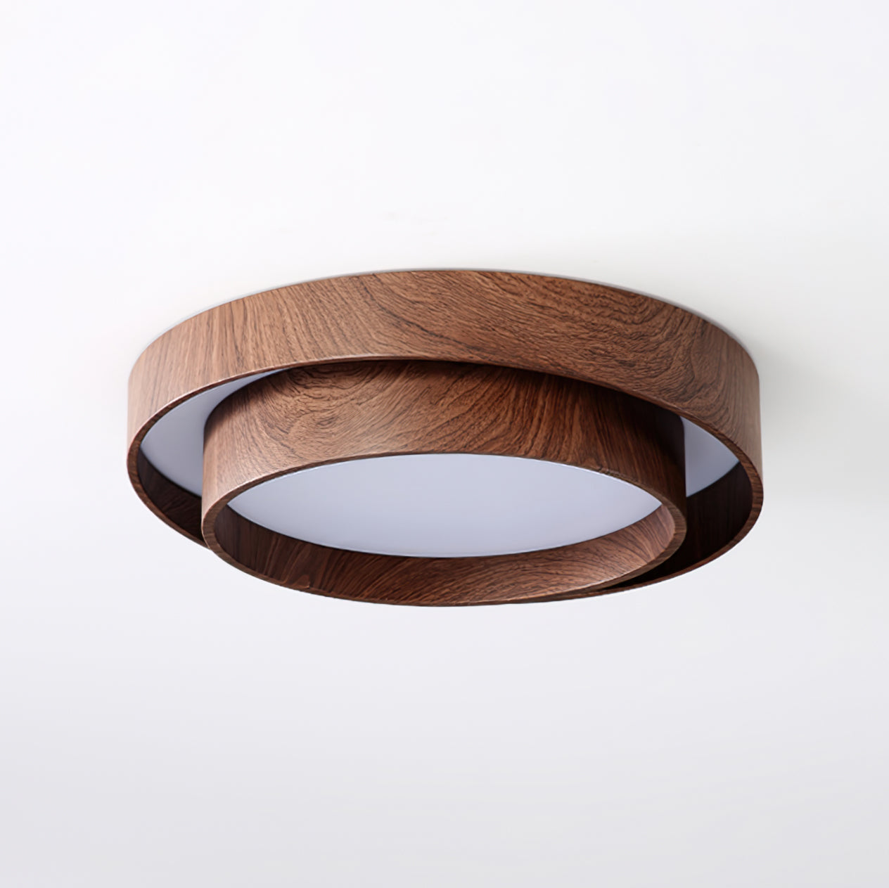 Wood Trim Flush Mount Ceiling Light