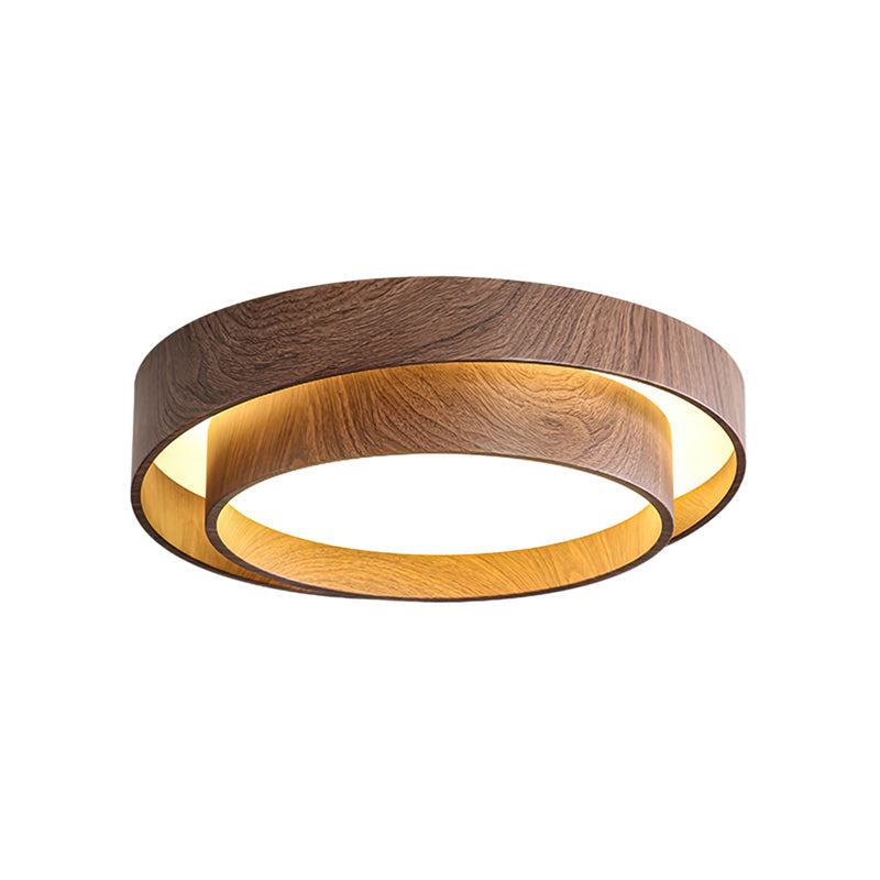 Wood Trim Flush Mount Ceiling Light