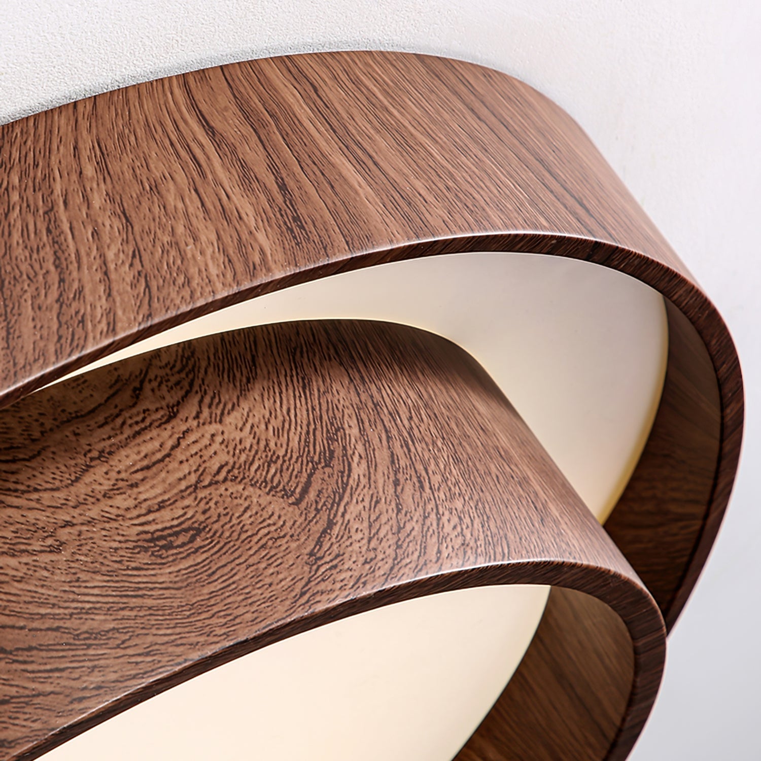 Wood Trim Flush Mount Ceiling Light