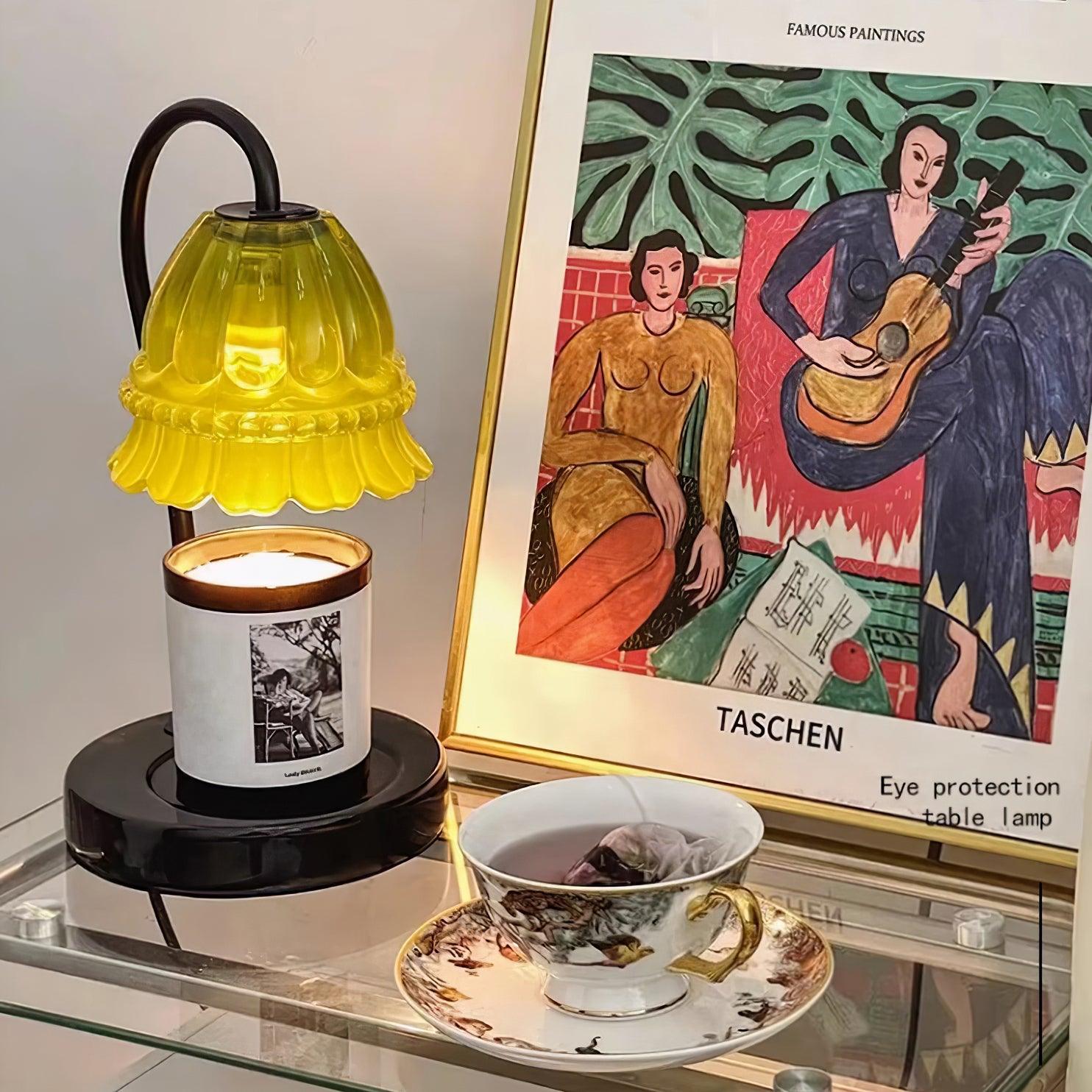 Glass Dome Tabletop Candle Warmer Lamp