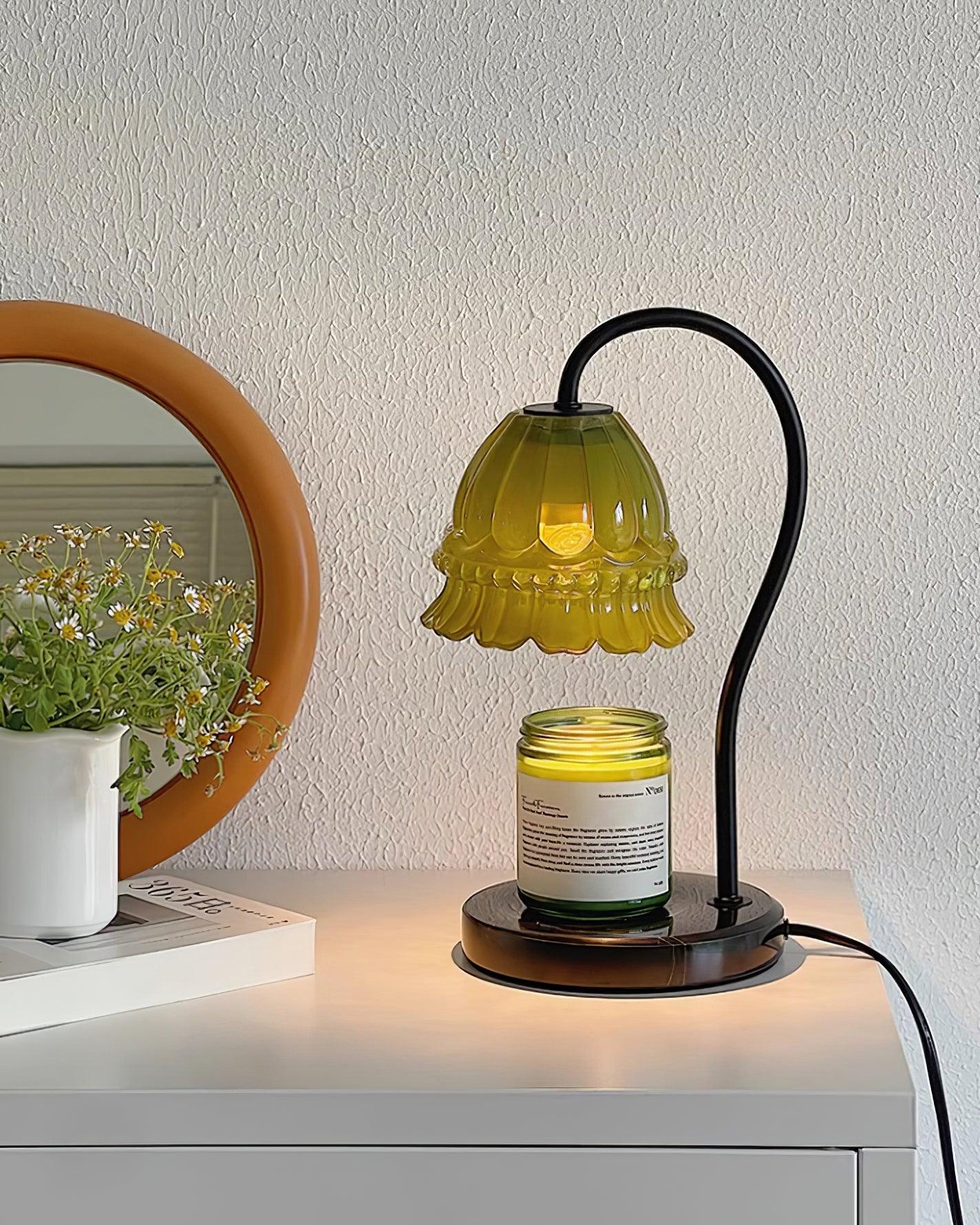 Glass Dome Tabletop Candle Warmer Lamp