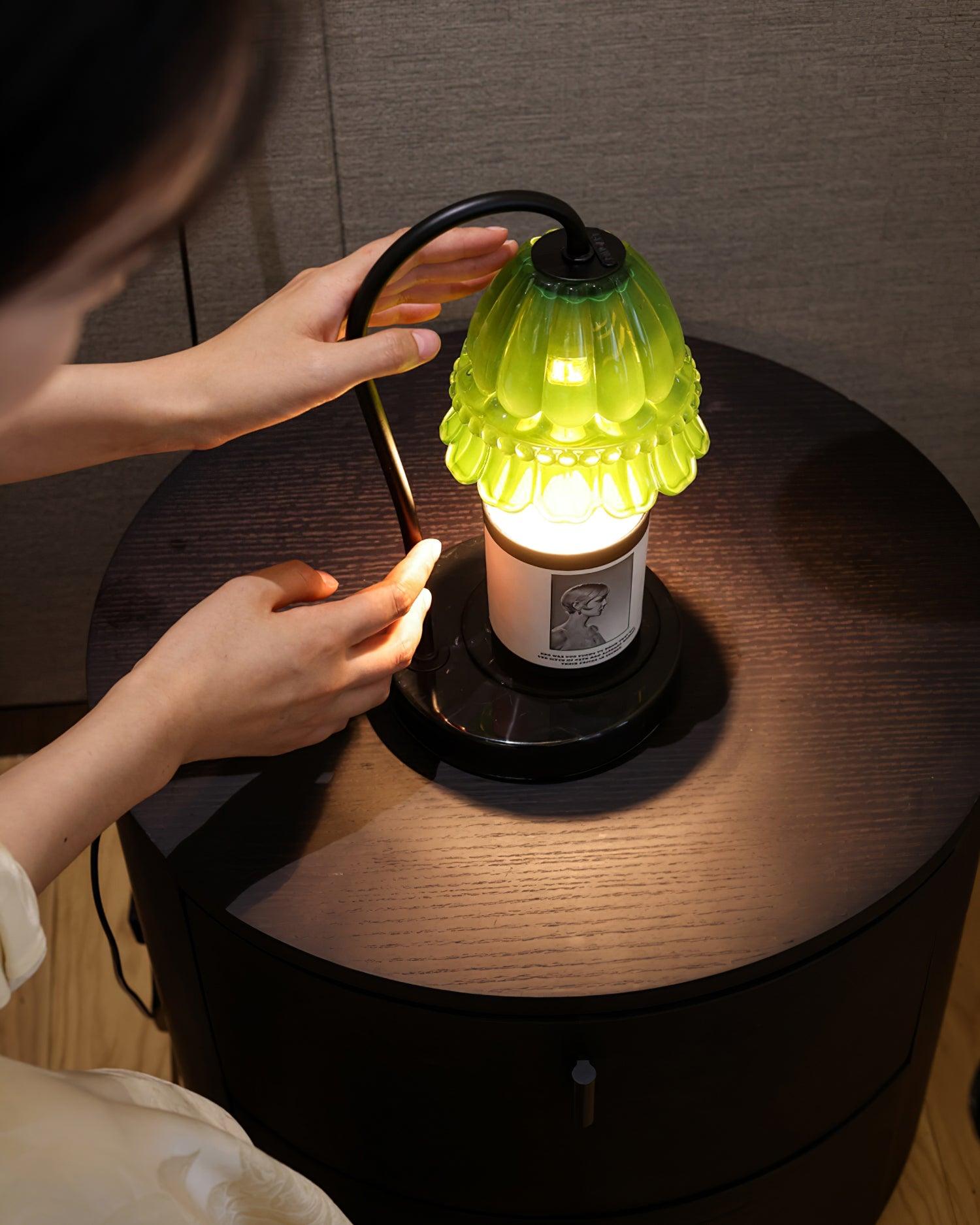 Glass Dome Tabletop Candle Warmer Lamp