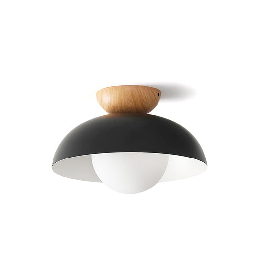 Black Dome Flush Mount Ceiling Light
