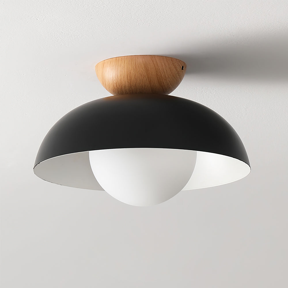 Black Dome Flush Mount Ceiling Light