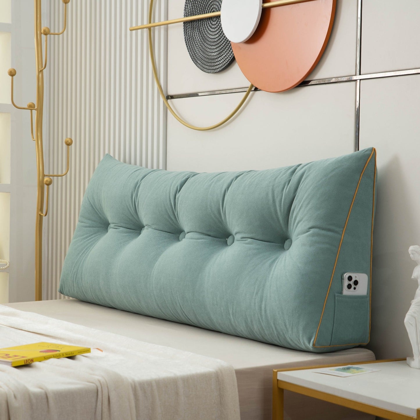 Chic Angled Wedge Pillow | Decorative Bed Support