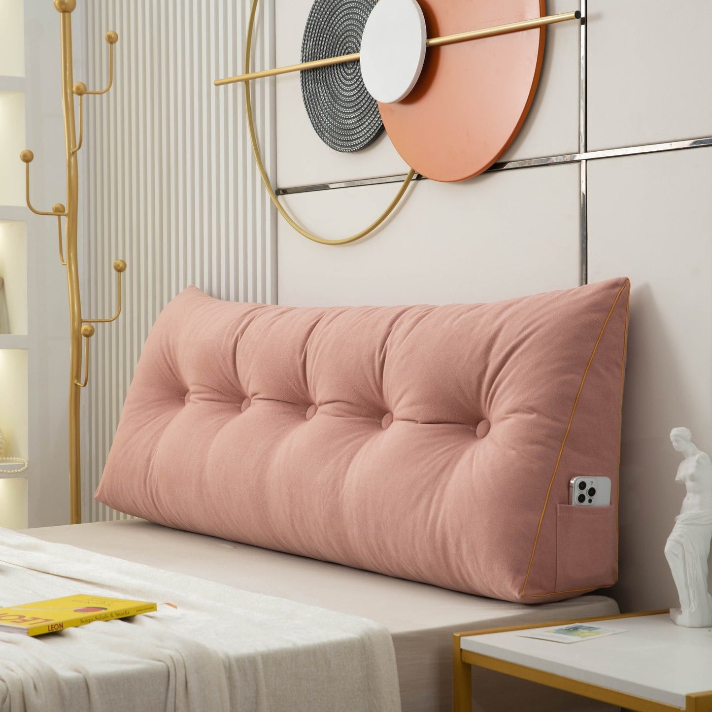 Chic Angled Wedge Pillow | Decorative Bed Support