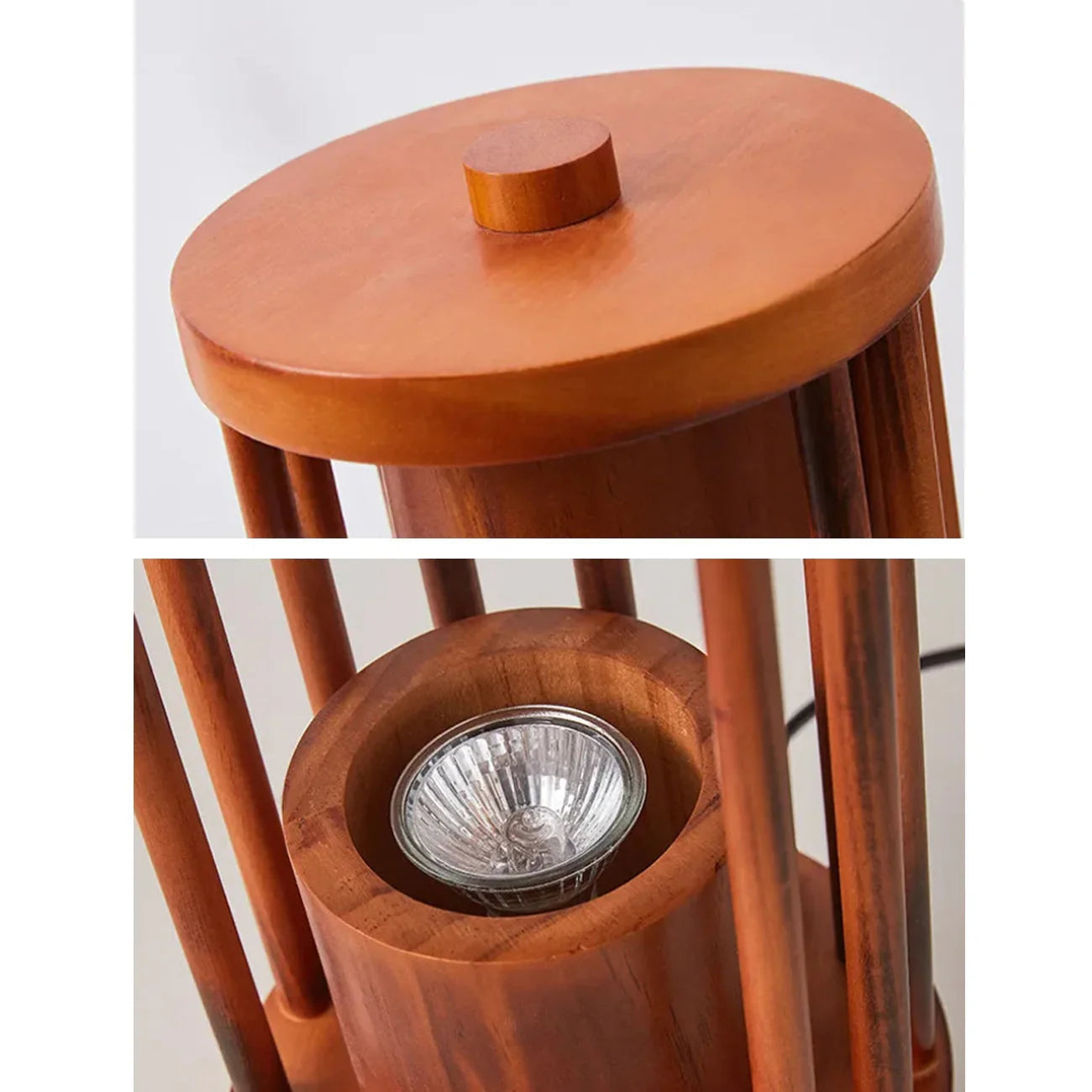 Lantern-Style Wooden Candle Warmer Lamp