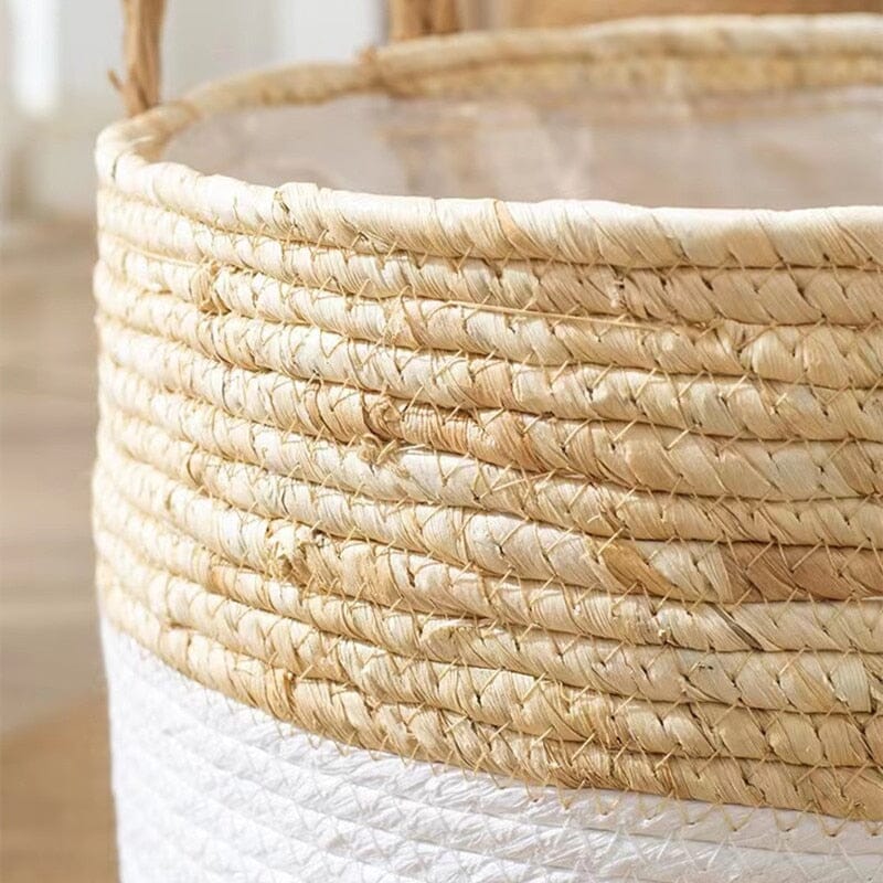 Woven Seagrass Storage Basket - Eco-Friendly Laundry Hamper for Organizing 8