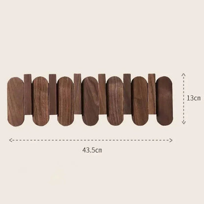 Slatted Wood Wall Coat Rack