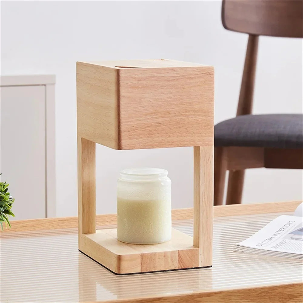 Wood Frame Candle Warmer Lamp