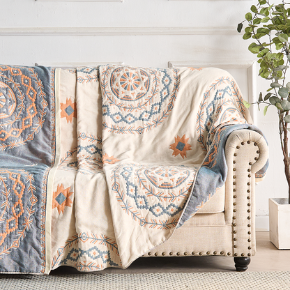 Serene Mandala Throw Blanket | Intricate Geometric Pattern