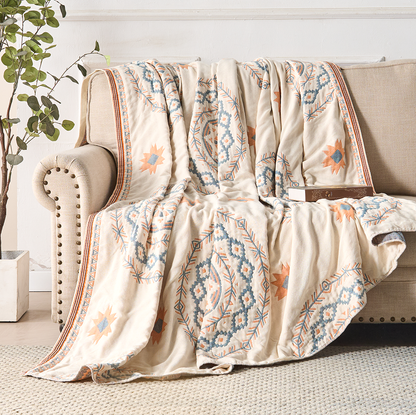 Serene Mandala Throw Blanket | Intricate Geometric Pattern